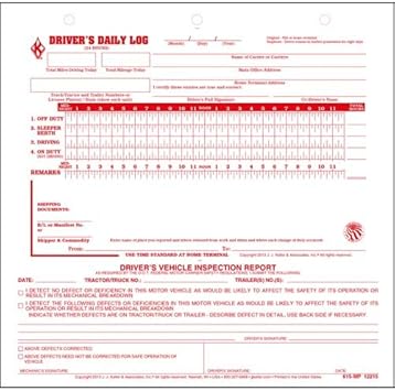 615-MP-10 J.J. Keller Mid-Size Carbonless Loose Leaf Driver's Daily Log Sheets Value Pack