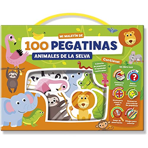 MALETIN 100 PEGATINAS - ANIMALES EN LA SELVA