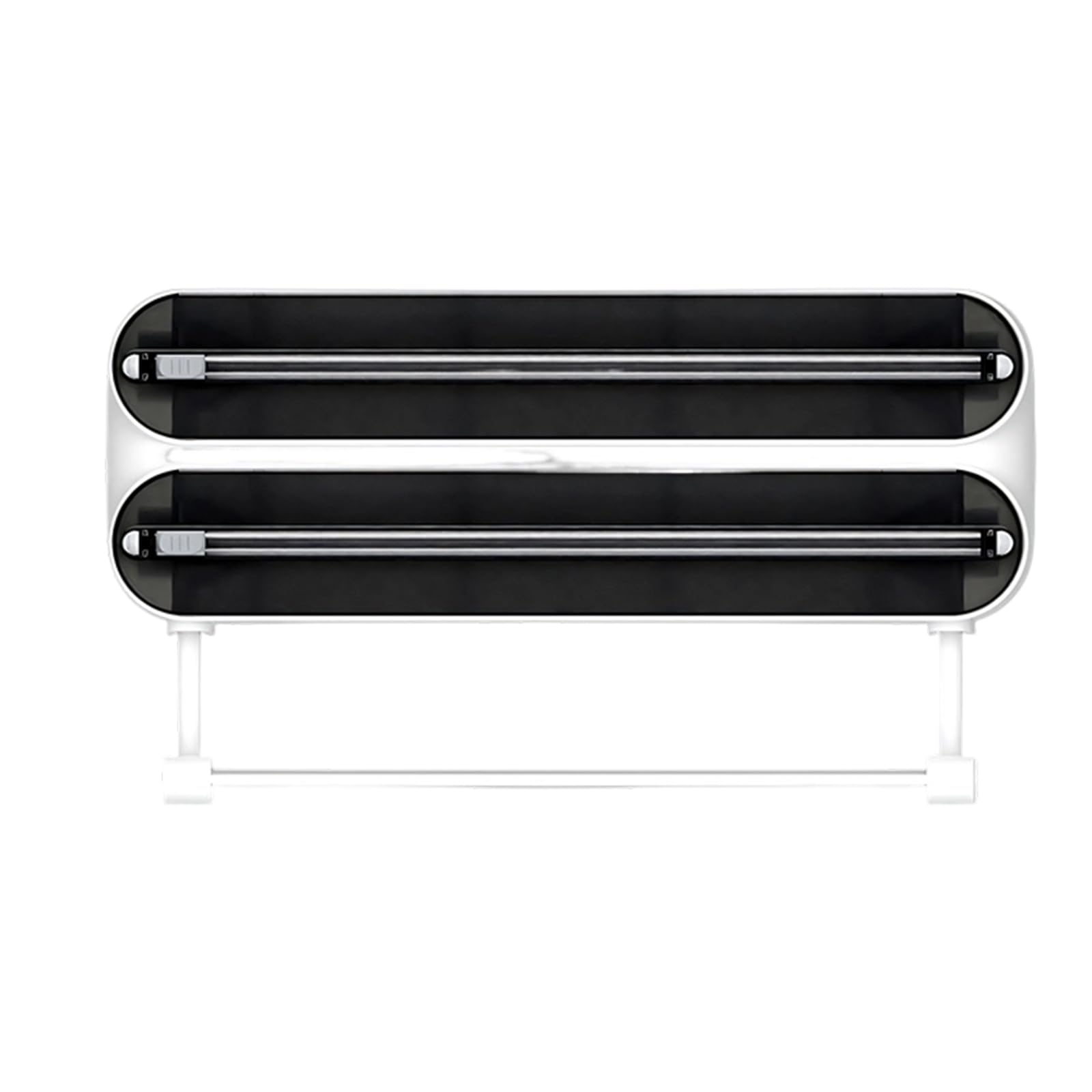 Dispensador de película de cocina con ganchos y piezas deslizantes para colgar en pared