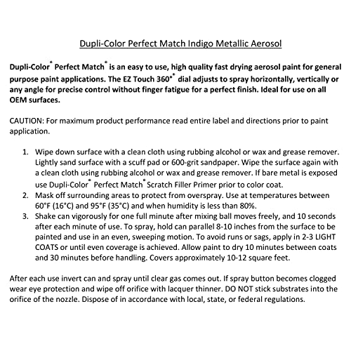 Image of Dupli-Color EBGM05067 Perfect Match Automotive Spray Paint - General Motors Indigo Blue Metallic, 39 WA9792 - 8 oz. Aerosol Can