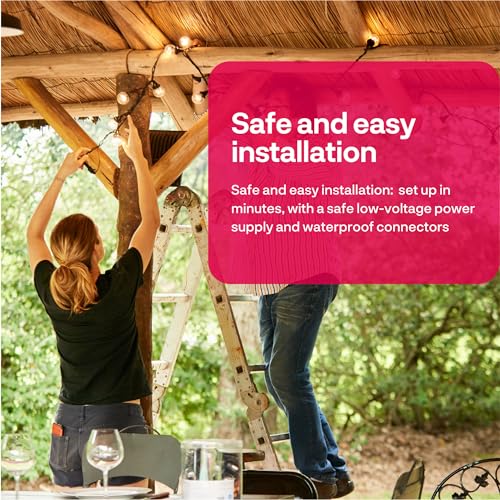Innr Smart LED Festoon Lights Outdoor, 8m, Zigbee, Work with Hue* and Alexa (Bridge Required), Warm White, Garden String Lights, 16 Smart Light Bulbs, IP65 Waterproof, Dimmable, Complete Set - Image 5