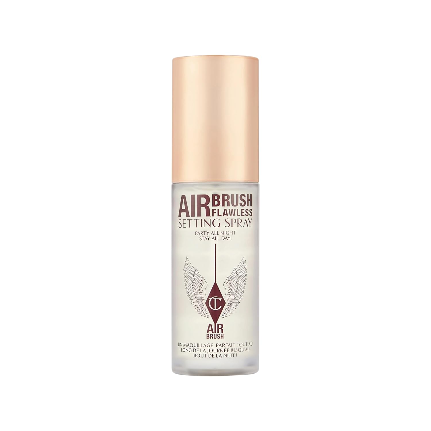 Charlotte Tilbury Aerosol de fijación Airbrush Flawless, Travel, 34 ml, sin aceite, resistente al agua, hasta 16 horas de duración, con aloe vera