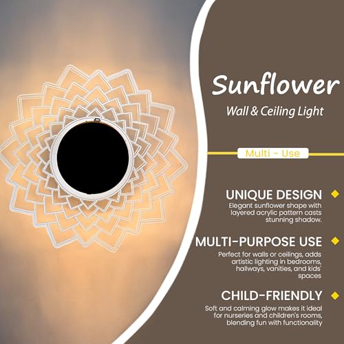 Image of Groeien Pack of 2 | LotusGlow Modern LED Wall Lamp | Golden Decorative Wall Light for Living Room, Bedroom & Hall | Artistic Lotus Design Wall Fixture for Home Decor(LotusGlow, 2)