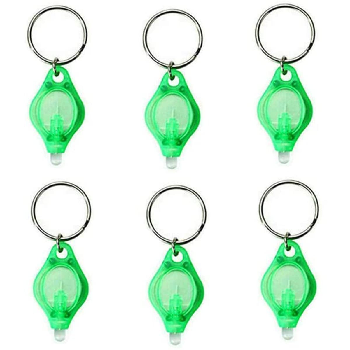 Unifizz Mini UV Light Keyring Money Checker, Spot Fake Counterfeit Polymer & Paper Bank Note Detector, Keychain Key Ring Light Torchl, Green, 6 Pcs