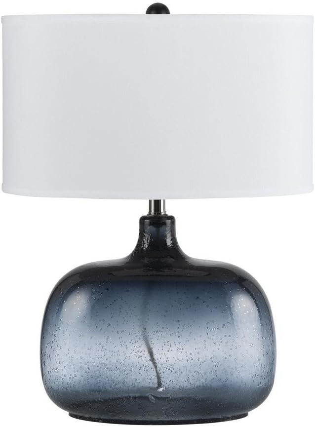 Cal Lighting BO-2263TB Christi Glass Table Lamp, Navy Blue