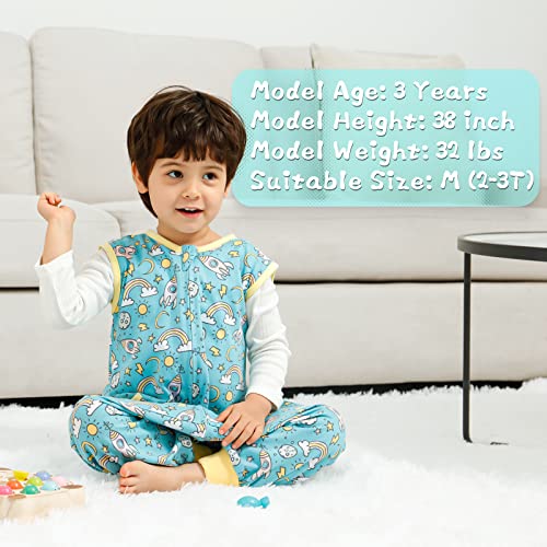 Image of WONDAY Toddler Sleep Sack with Feet, 0.5 Tog Sleeping Sacks for Walking with Legs 12-18 Months 2T 3T 4T 5T, (12-24 Months, Rocket)