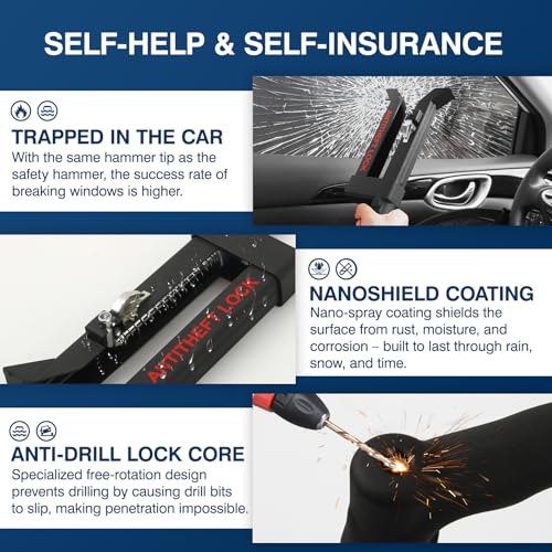 Image of Brake Pedal Lock, Anti Theft Car Device Brake Clutch Lock, Universal Car Security Anti Theft Protection for Car /Auto /Mini SUVs /Sedans, with Escape Hammer Window Breaker and 3 Keys(V35)