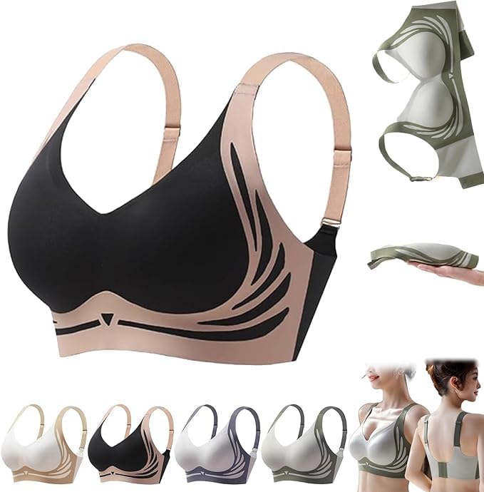 NiblidoLifting Anti-Sagging Wireless Push-up Bra Wide Strap Sleep Comfortable Full Coverage Shaping Sports Bras,Lift Full-Figure Bra Women