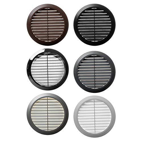 Vent Systems 5'' Inch - Black - Soffit Vent Cover - Round Air Vent Louver - Grill Cover - Built-In Insect Screen - Hvac Vents For Bathroom, Home Office, Kitchen #TOP6
