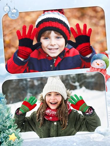 Image of EBOOT 3 Pairs Winter Kids Gloves Warm | Toddler Gloves for Boys Girls Outdoor, Full Finger Fluffy Soft Mittens for 1-11 Years Children, Multiple Colors