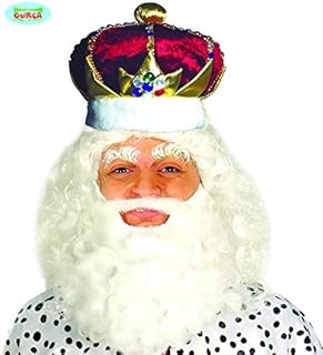 Fiestas Guirca Corona da re Extra Lusso in Velluto e finte Pietre preziose magio sovrano Regina