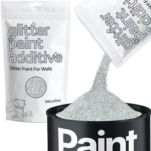 Silver Holographic Glitter Paint Additive Microfine 100g for Adding Sparkle to Paints & Varnish | Paint Walls Sparkly Add to Emulsion, Acrylic or Lacquer Indoor | Hemway