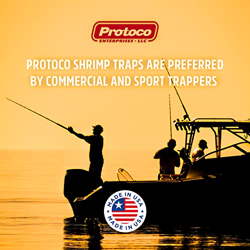 Protoco - ST4SP - 9” x 19” x 24” (½” x 1” Mesh) Shrimp and Crawfish Trap, Freshwater & Saltwater Cage Style Fishing Trap for Crawfish, Crayfish, Crawdads, Shrimp - Black/Orange