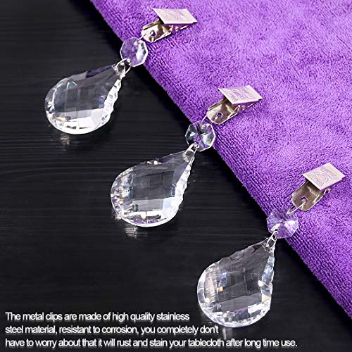 Keadic 10Pcs Cucurbit Christmas Tablecloth Weights Crystal Glass Teardrop Prisms Pendant Tablecloth Weights Kit, Crystal Chandelier Pendants Parts Beads Perfect For Home Decoration #TOP3