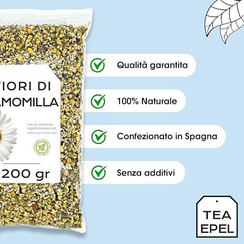 Camomilla Fiori 200 gr - Fiori di Camomilla Secchi - Camomilla - Camomilla Dolce Gusto - Fiori di Camomilla Essiccati - Camomilla Sfusa (200 gr) - 3