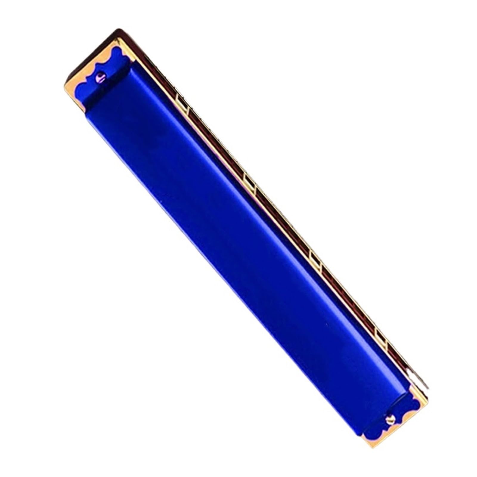 Mundharmonika 24 Loch Doppelloch Einzelnote C Dur Silber Rot BK Blau Instrument Standard-Mundharmonika(Blue C)