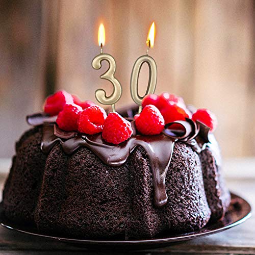 image for Beanlieve 10-Pieces Numeral Birthday Candles - Cake Numeric Candles Nu
