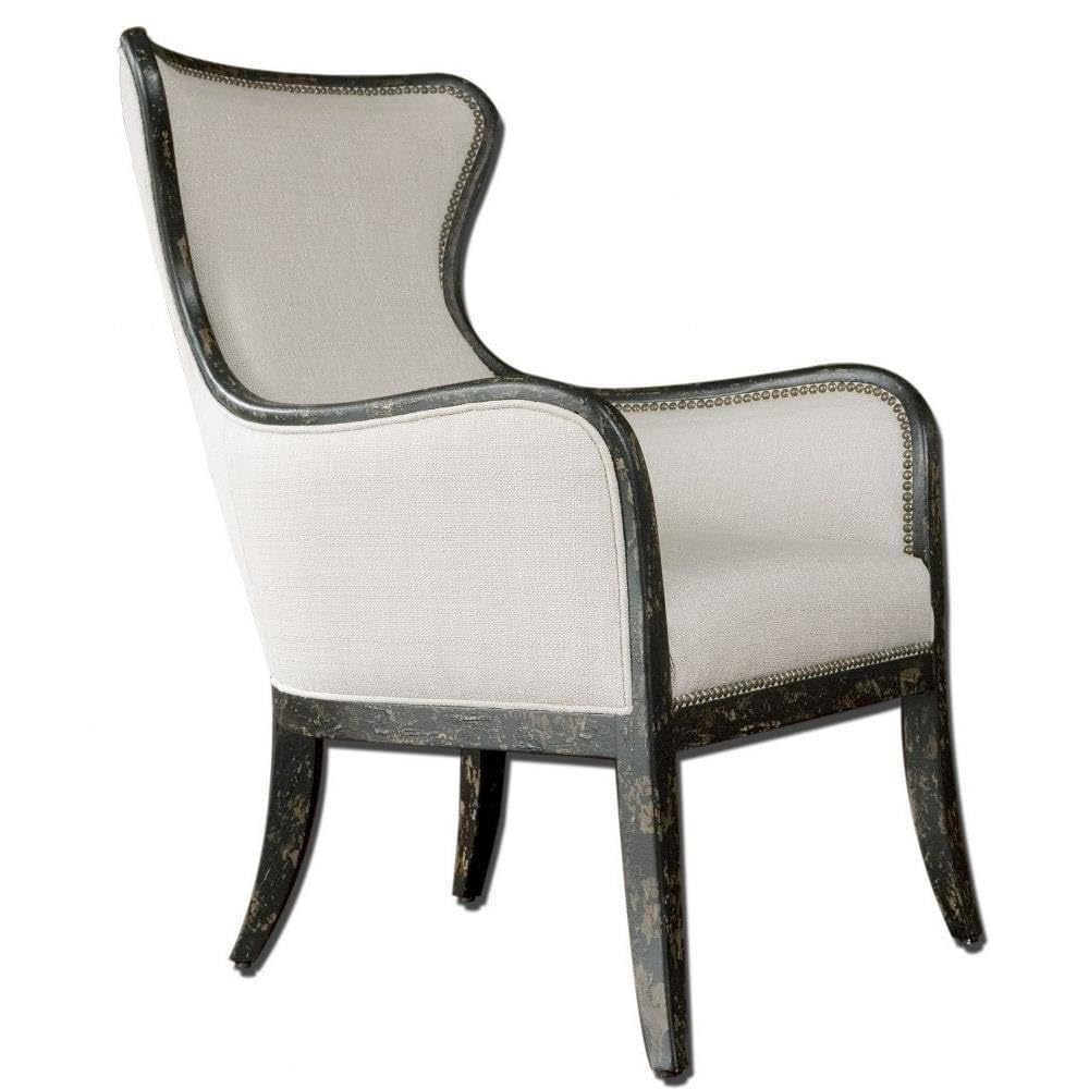 Uttermost Sandy Wing Back Armchair, Solid Wood