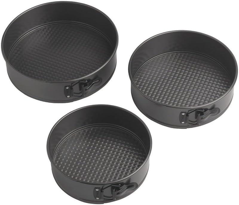 Gold Non-Stick Springform Pan Set, Made Without PFAS, 8, 9, 10 in. | Non-Stick Steel with Scratch-Resistant Coating, Resists Warping, Dishwasher Safe, Perfect for Springform Cheesecakes & Tarts