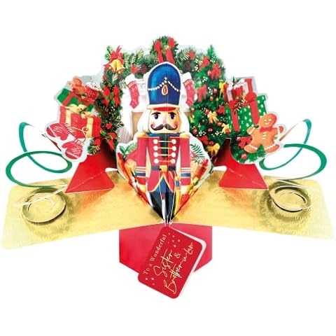Sister & Brother-in-Law Christmas Card 3D Nutcracker Pop Up Christmas Card Second Nature Greeting Cards POP068X26 Cover