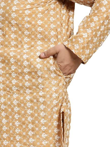 Image of SOJANYA (Since 1958, Men's Silk Blend Grey Kurta Pyjama & Silk Blend Jacket Combo