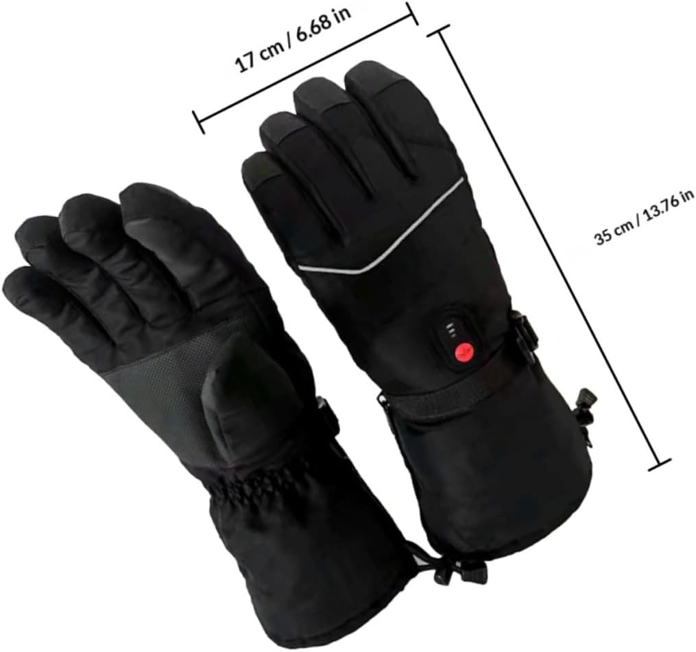 TOYANDONA Heated Ski Gloves for Men Rechargeable Warm Winter Gloves Black Thermal for Motorcycle and Snowmobile Sports