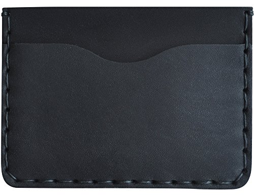 Donaway Credit Card Holder for ID Tickets Cash Black Natural Leather Wallet Slim