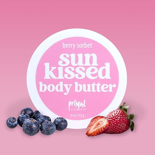 Miniatura 5 de Primal Elements Sunkissed - Mantequilla corporal con aceite de coco, hidratante brillante para una máxima hidratación y nutrición, adecuada para