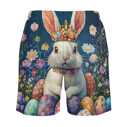 Easter Bunny Egg Mens Swim Trunks with Quick-Drying Lining Beach Shorts for Outdoor Sports4