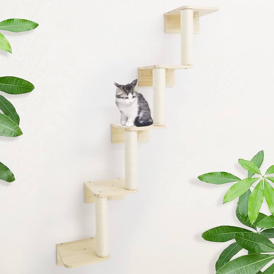 ✨️インテリアとしても✨️キャットウォーク&ハンモック 壁付け 猫用 階段 キャットウォーク 吊り橋 壁 棚板 キャットステップ 100cm