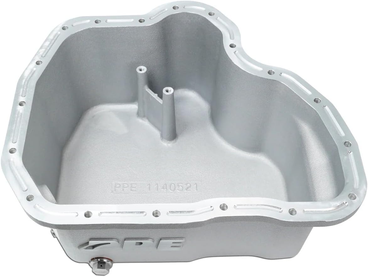PPE Heavy Duty High Capacity Cast Aluminum Oil Pan (Black) 114052120 Compatible for 2011-2016 GM 6.6L Duramax
