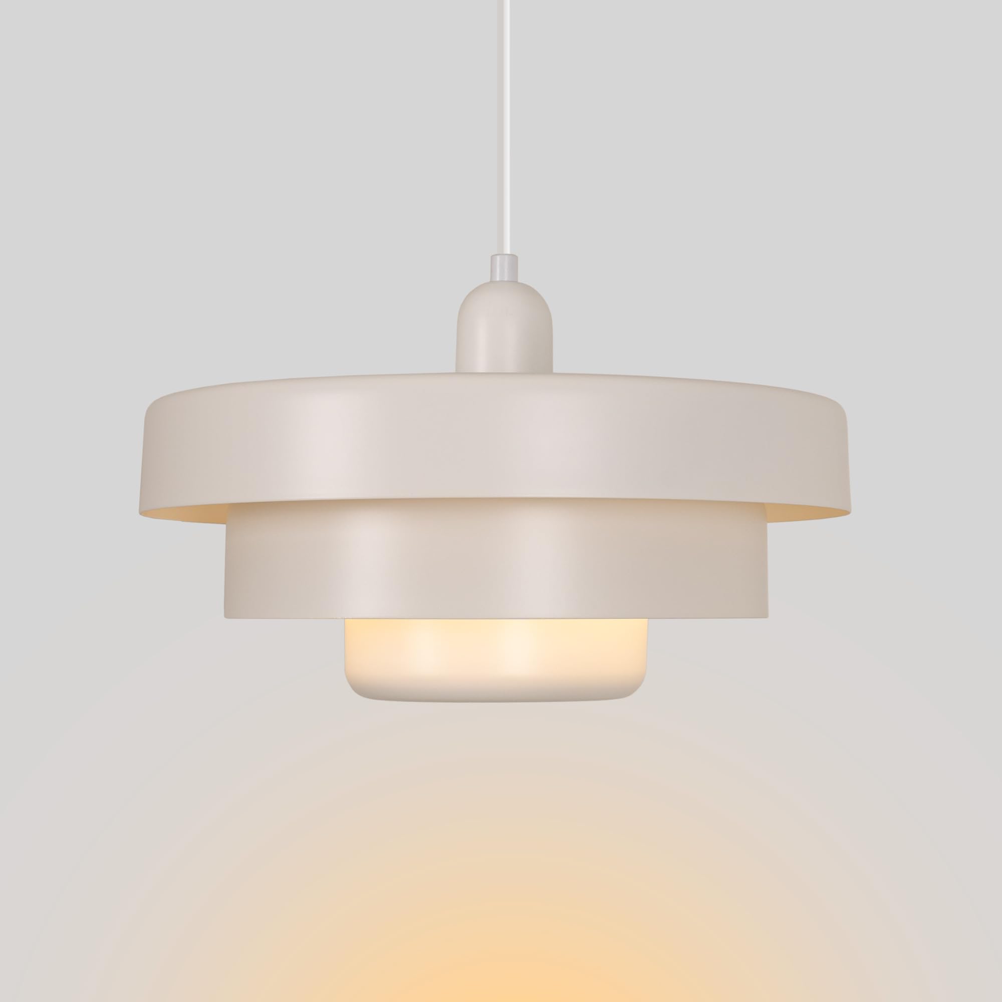 BARCELONA LED Lámpara Colgante MACARRON Blanco 3 Niveles Metal Hierro Estilo Bauhaus E27
