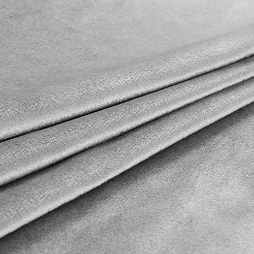 Image of PRIMROSE Light Grey Curtains 63 inch for Living Room,2 Panels Drapes Blackout Rod Pocket Back Tab Window Treatment Room Darkening Thick Decorative Curtains for Bedroom