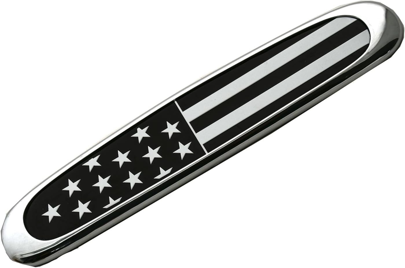 1x Grille USA Flag Emblem Truck Hood Badge Logo Compatible with Freightliner 22-57546-000 (Chrome)