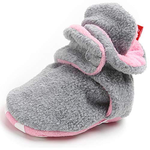 Meckior Newborn Infant Baby Girls Boys Warm Fleece Winter Booties First Walkers Slippers Shoes
