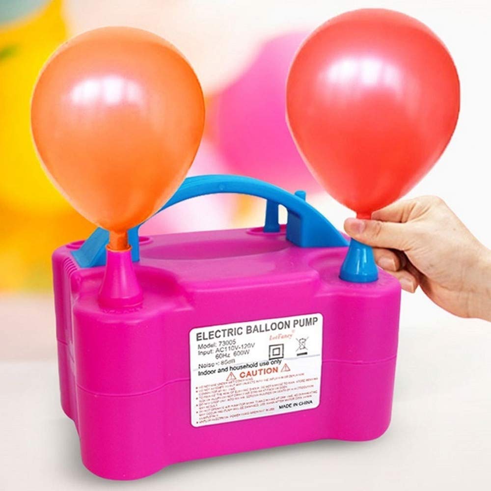 Bomba de globos eléctrica – Inflador de globos – Inflador de globos eléctrico con doble boquilla para globos de látex, 2 modos de funcionamiento, para globos de boda, cumpleaños y fiesta