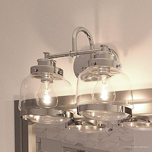 Urban Ambiance Luxury Industrial Chic Bathroom Vanity Light, Medium Size 11.25" H x 16.25" W