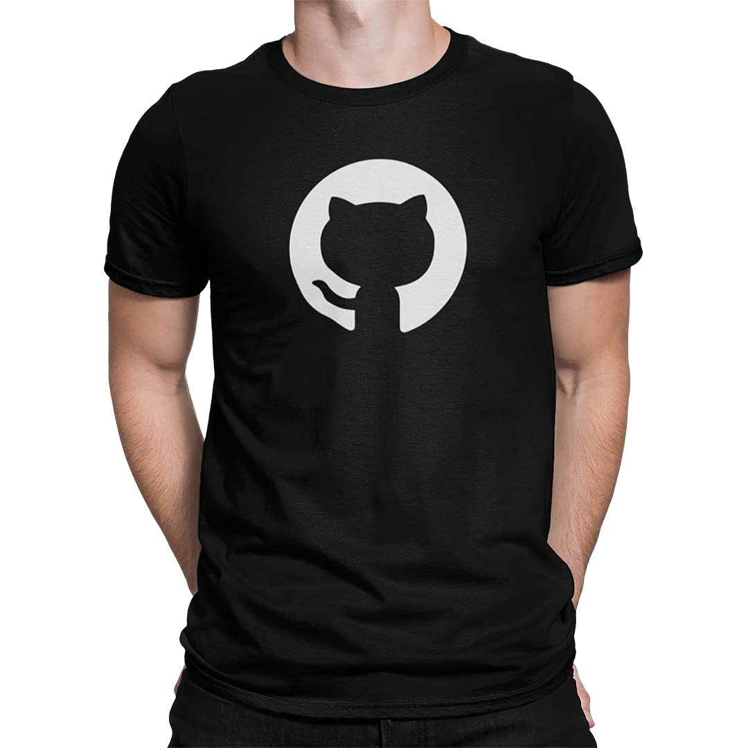 DUDEMEGitHub Graphic T-Shirt, 100% Cotton T-Shirts for Programmer, Coding, Developer, Software Mens, Round Neck T Shirts for Women, Half Sleeve Tshirt for Men