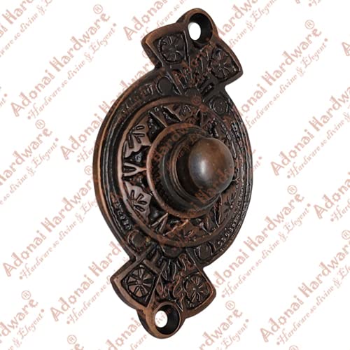 Adonai Hardware Designer Brass Bell Push or Door Bell or Push Button - Oil Rubbed Bronze