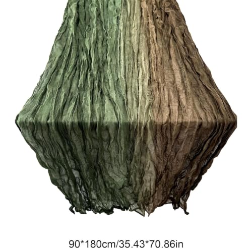 70.8x35.4'' Gradient Green Cheesecloth Table Runner, Gauze Table Cloth - image 2