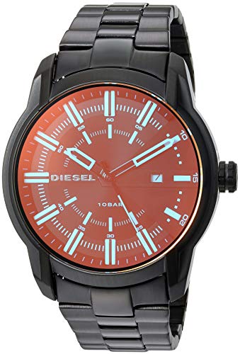 Diesel Men's Armbar Stainless Steel Analog-Quartz Watch with Stainless-Steel-Plated Strap, Black, 22.5 (Model: DZ1870)