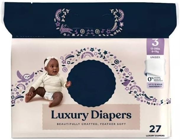 Image of Luxury Baby Diapers Size 3, 27 Count, Soft & Absorbent (Pack of 1)