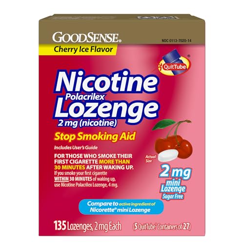 Mini Nicotine Polacrilex Lozenge 2 mg (Nicotine) Stop Smoking Aid Cherry Ice Flavor