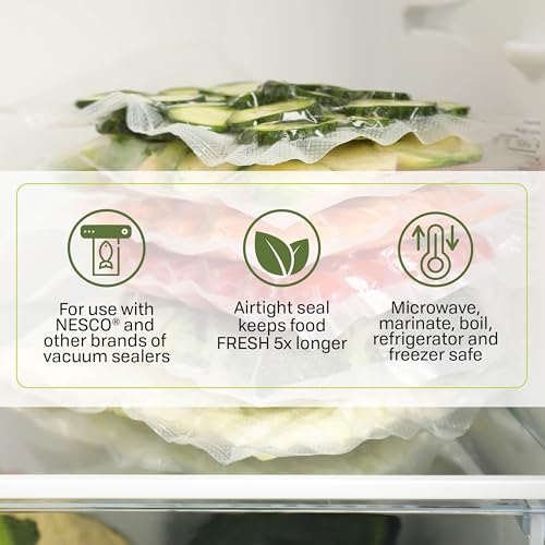 Image of Nesco VS-07V Vacuum Sealer Bag Variety Pack, Bag /Roll Combo, Clear