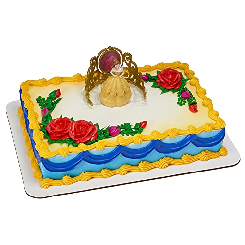 CakeDrake Cake Topper Decor, Disney Princess Belle Beautiful as a Rose for baby showers, baby birthdays and parties (1 SET) (DCP-19164)