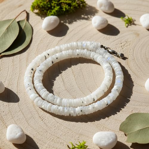 Collier de perles en pierre de lune pour la lithothérapie de 43 cm - 6