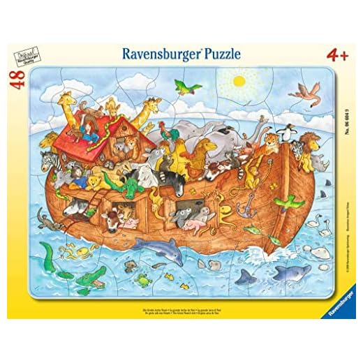 Ravensburger Barnpussel – 06604 Den stora Noaks ark – rampussel för barn från 4 år, med 48 bitar