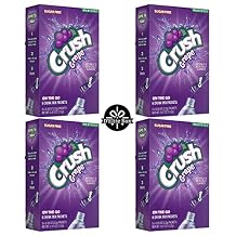 Crush Grape Sugar-Free Powdered Drink Mix 4 Count of 6 packets each for Total 24 Sticks bundle packaged by DElite Box