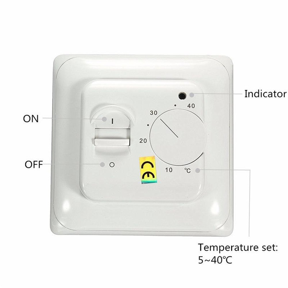 Termostat pokojowy Premium do ogrzewania podłogowego, klimatyzacji, przełącznik regulacji temperatury 16 A 230 V biały