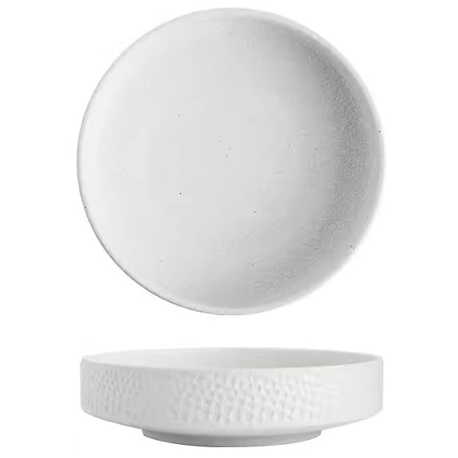 Soup Plates Porcelain Deep Dinner Plate Snack Plate, 7.5in Dinner Plate for Ramen/Soup/Mixing/Fruit/Noodle (Color : White)
